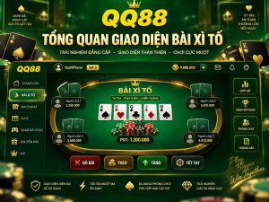 Tổng quan giao diện Bài Xì Tố QQ88