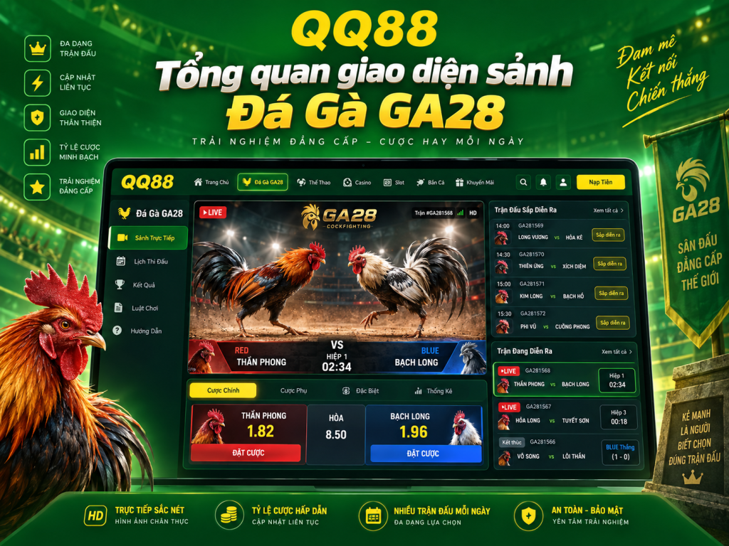 Tổng quan giao diện sảnh Đá Gà GA28
