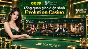 Tổng quan giao diện sảnh Evolution Casino tại QQ88