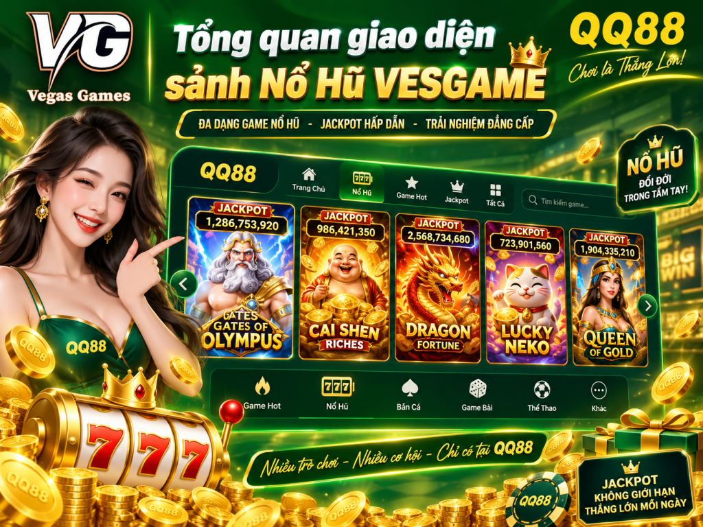 Tổng quan giao diện sảnh Nổ Hũ VESGAME