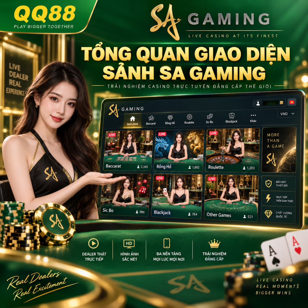 Tổng quan giao diện sảnh SA Gaming tại QQ88