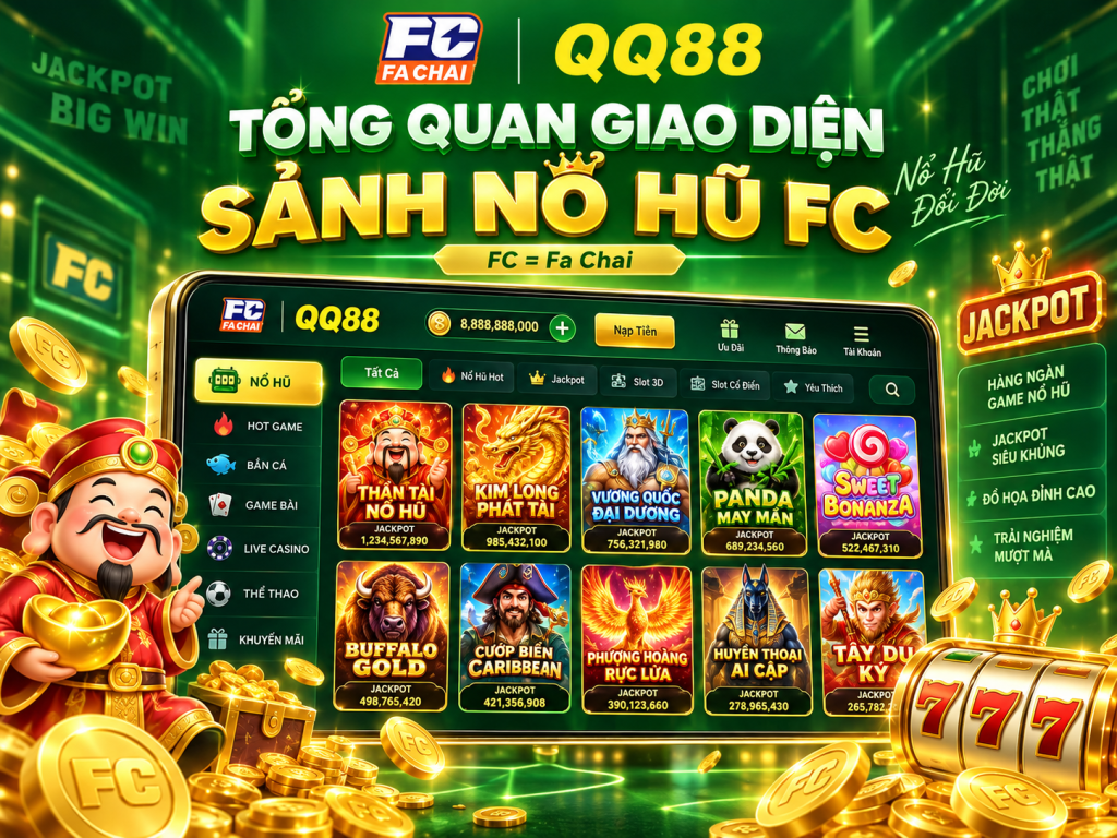 Tổng quan giao diện sảnh Nổ Hũ FC QQ88