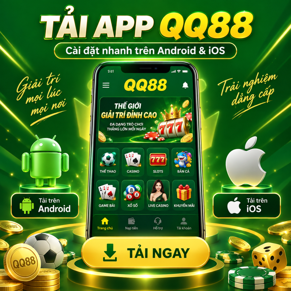Tổng quan giao diện tải App QQ88 trên Android và iOS