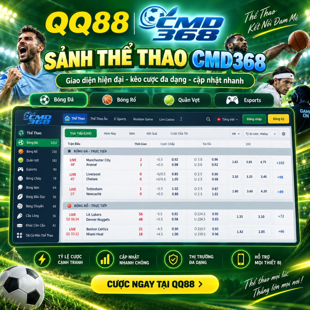 Tổng quan giao diện sảnh Thể Thao CMD368