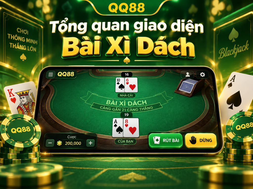 Tổng quan giao diện Bài Xì Dách QQ88